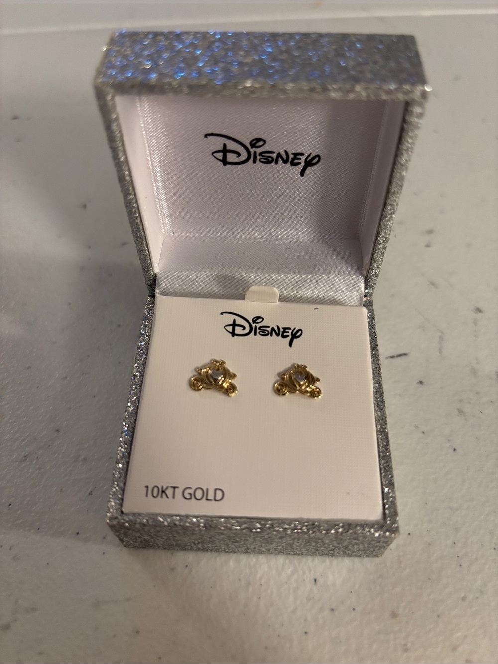 Disney 10KT Gold Carriage Stud Earrings - Gold